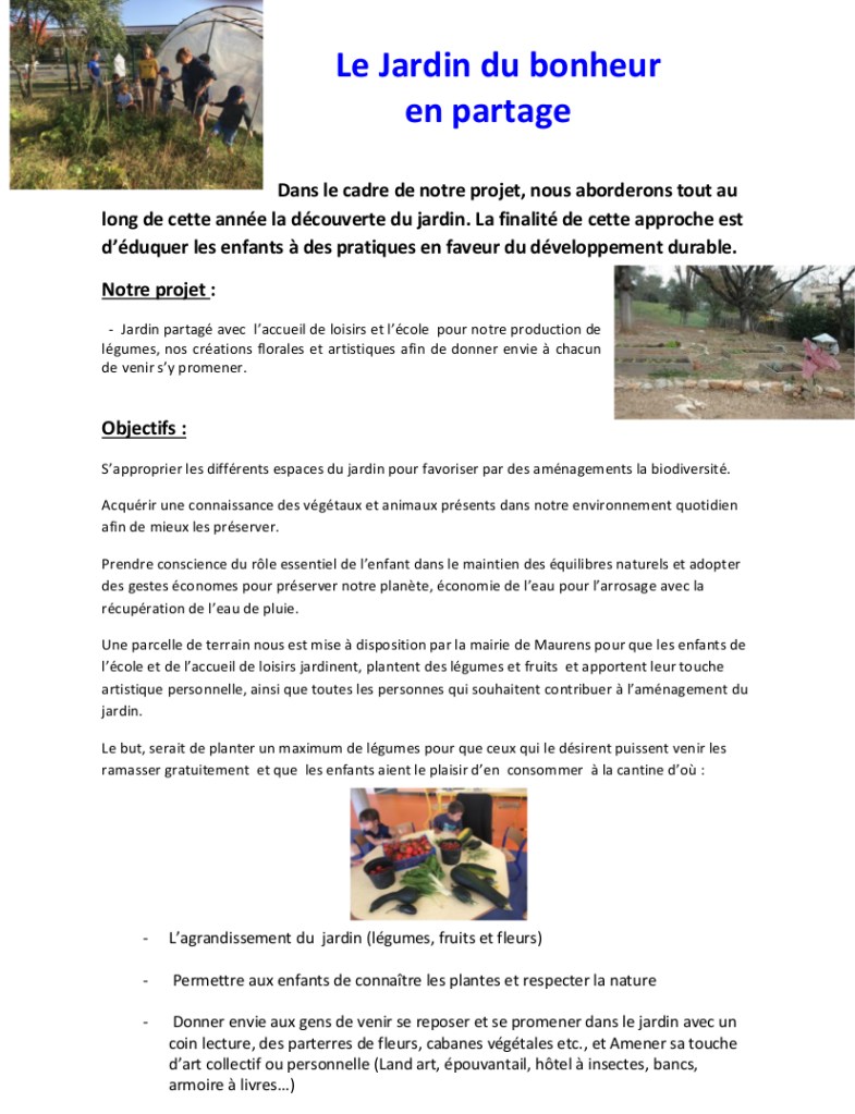 Le jardin du bonheur