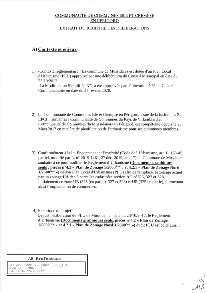 Modification simplifiée n°2 du PLU de Mussidan page 4
