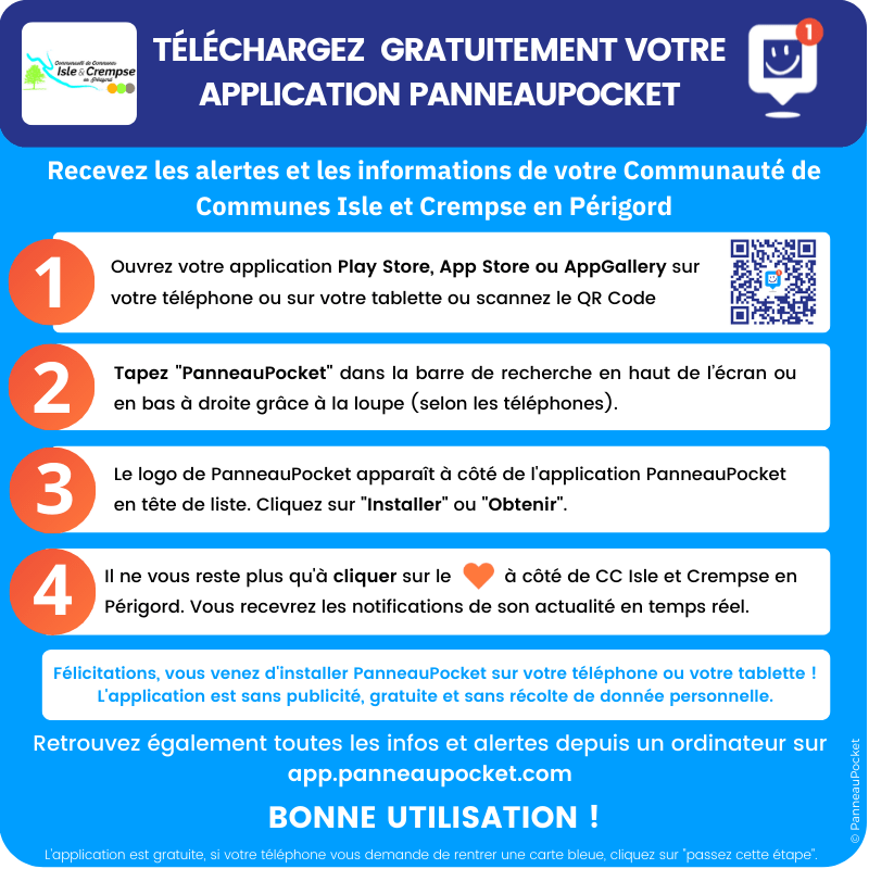 Guide Panneau Pocket
CDC Isle et Crempse en Périgord