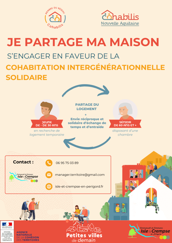 Cohabitation intergénérationnelle solidaire Isle et Crempse en Périgord