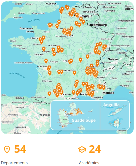 Carte de France fri for mobberi 2025
