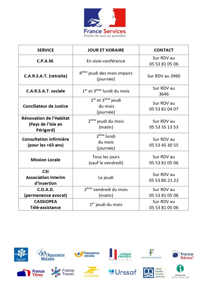 Permanences France Services Mussidan