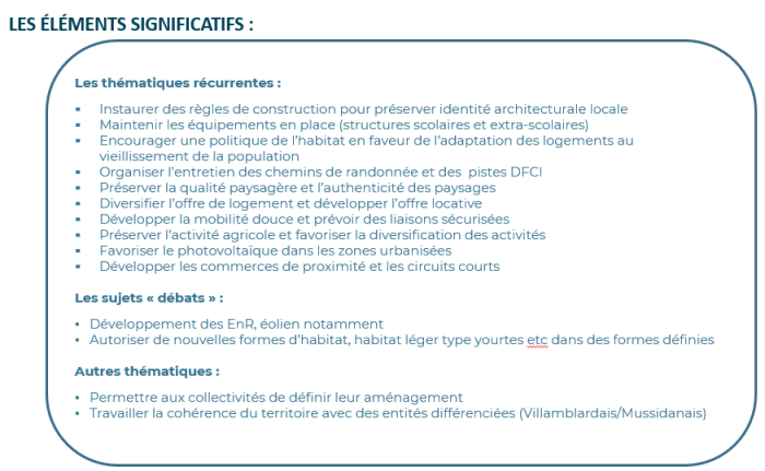 éléments signaficatifs PADD
CCICP